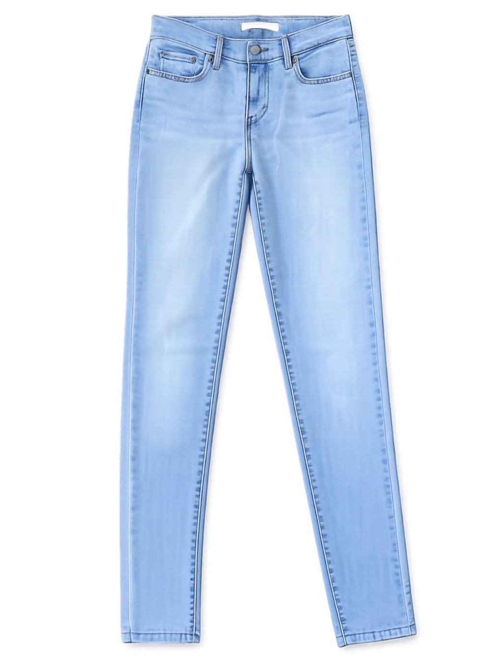 LEVI’S 710 jeans light blue super skinny mid rise stretchy denim distressed 27